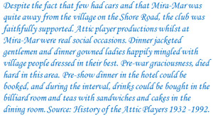 From the History of the Attic Players 1932 -1992.