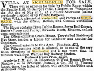 Rock Bank For Sale - Glasgow Herald May 1879