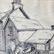 Pen & Ink drawing by A L Muirhead 1974 showing NE aspect of house - courtesy of Mr & Mrs French (6b)