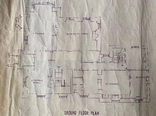 Westwood First Floor Plan – 1972 (courtesy of Mr & Mrs Jones)