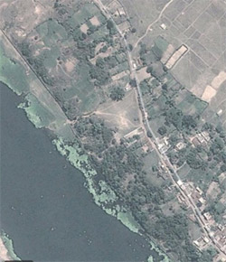 Aerial view of a road in Mango (Salem), India.