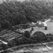Arial view of Ashcraig house and gardens 1950s