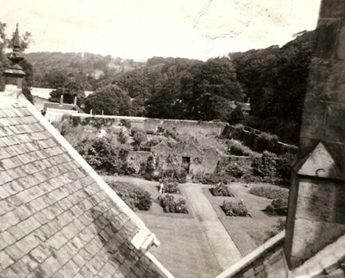 Ashcraig 1960s from the roof looking North towards walled garden