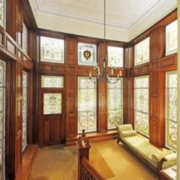Mallowdale’s mid landing and stained-glass windows (now entrance to upper house - Savills 2015
