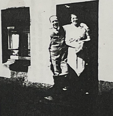 Mr & Mrs Dallas outside their home before the disaster. Source: Largs Museum