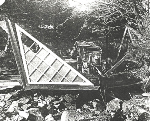 Remains of car and garage at Taymouth. Source: Largs Museum