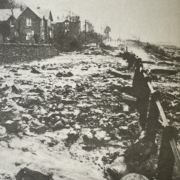 Debris on Shore Road. Oakcraig and the Heywood on left. Source: Walter Smart in his book ‘Skelmorlie’