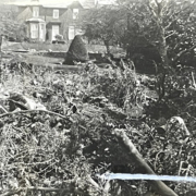 Taymouth and flood damage at the bottom of the garden. Source: Largs Museum